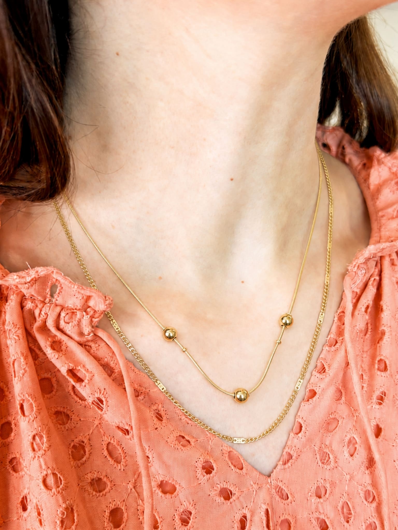 Verona Golden Bead Necklace