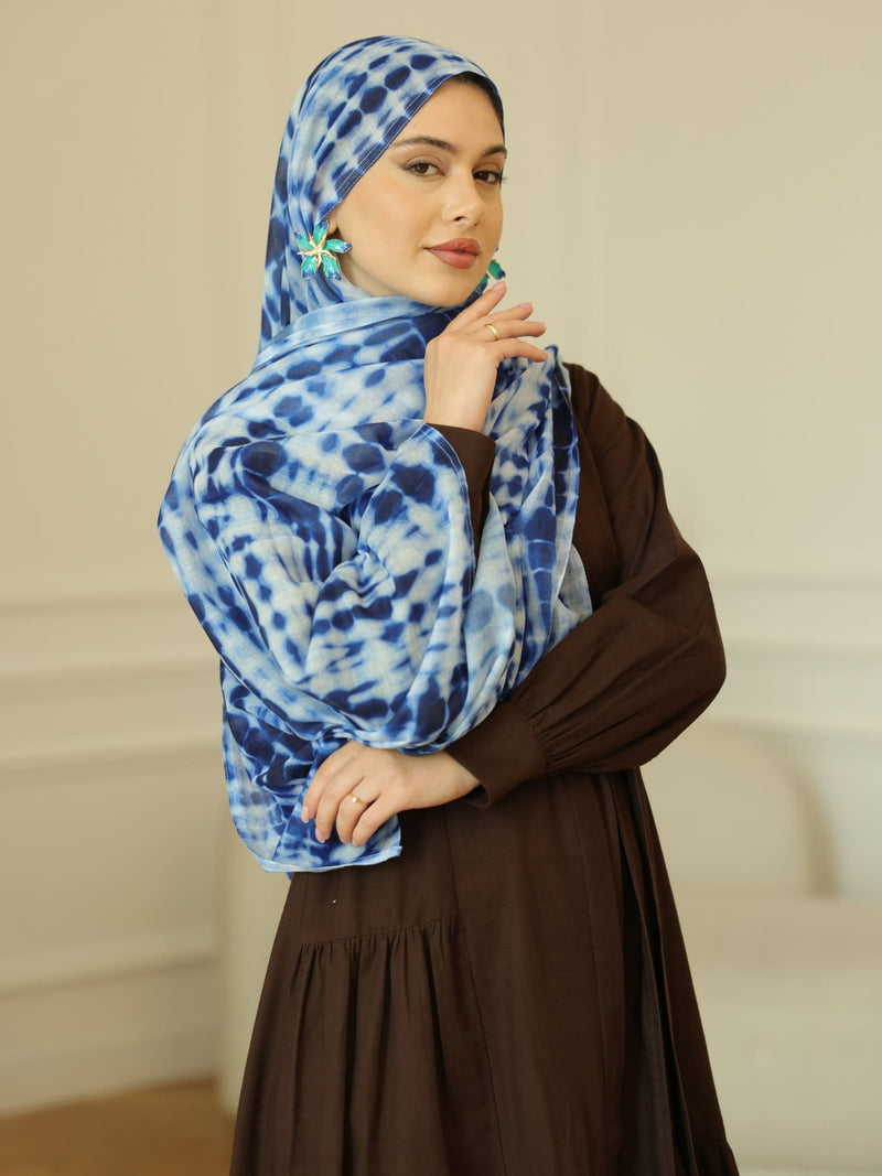 Blue Tile Printed Hijab