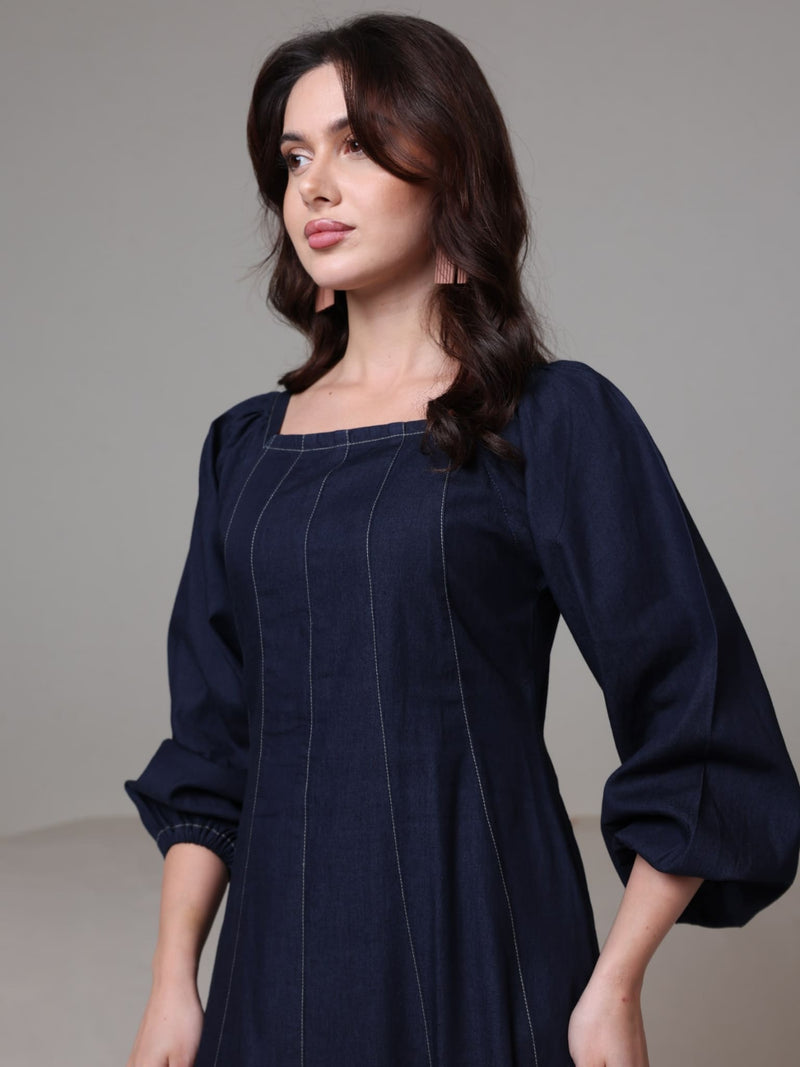 Bria Denim Long Dress