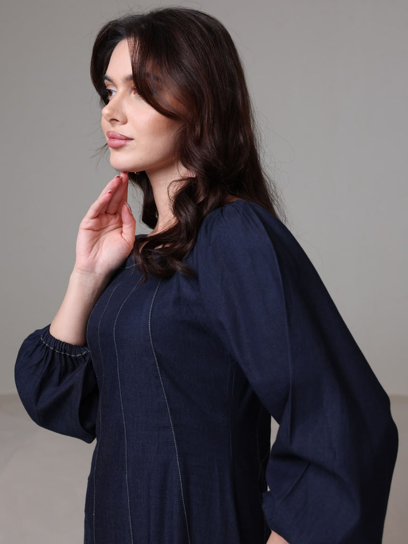 Bria Denim Long Dress