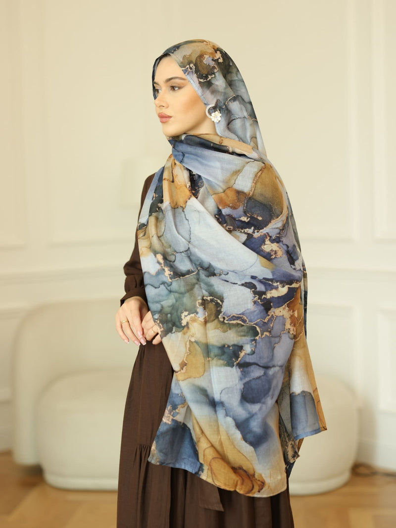 Ash Marble Printed Hijab