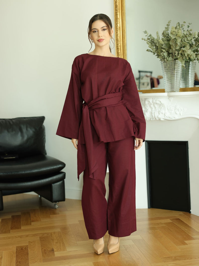 Ersal Maroon Co Ord Set