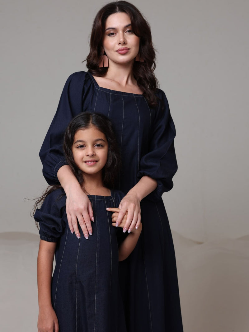 Mini Bria Denim Long Dress