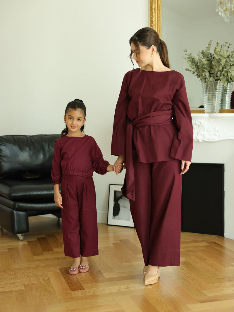 Ersal Maroon Co Ord Set