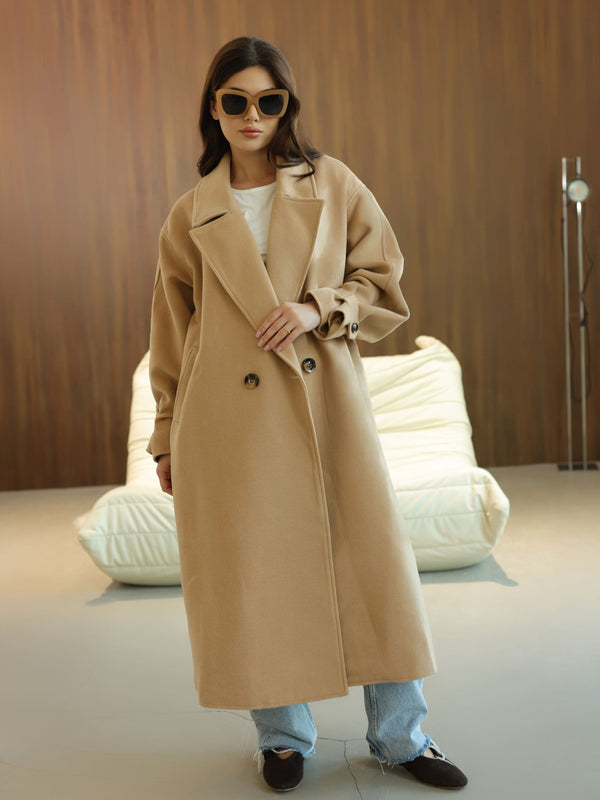 【ぱぴ】美品　eaphi WESTERN LONG COAT beige Vela Long Winter Beige Coat