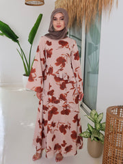 Brell Printed Frill Long Dress