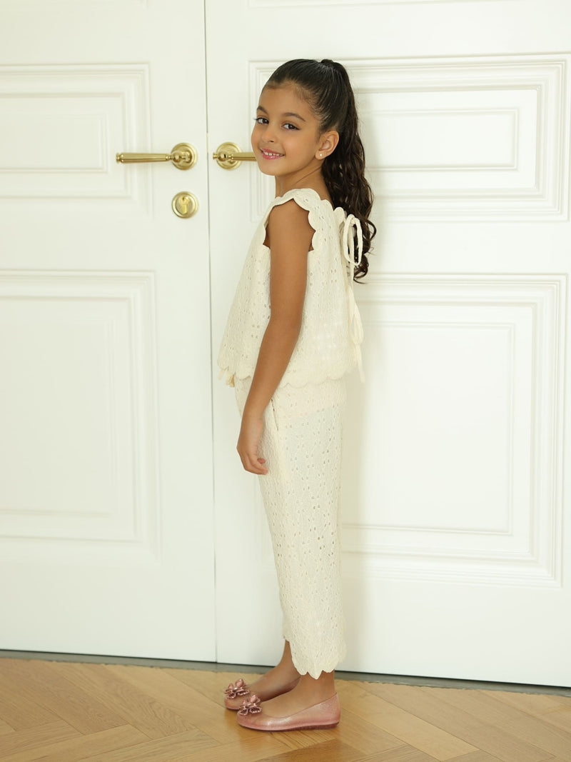 Mini Cassia Crochet Co Ord Set For Girls