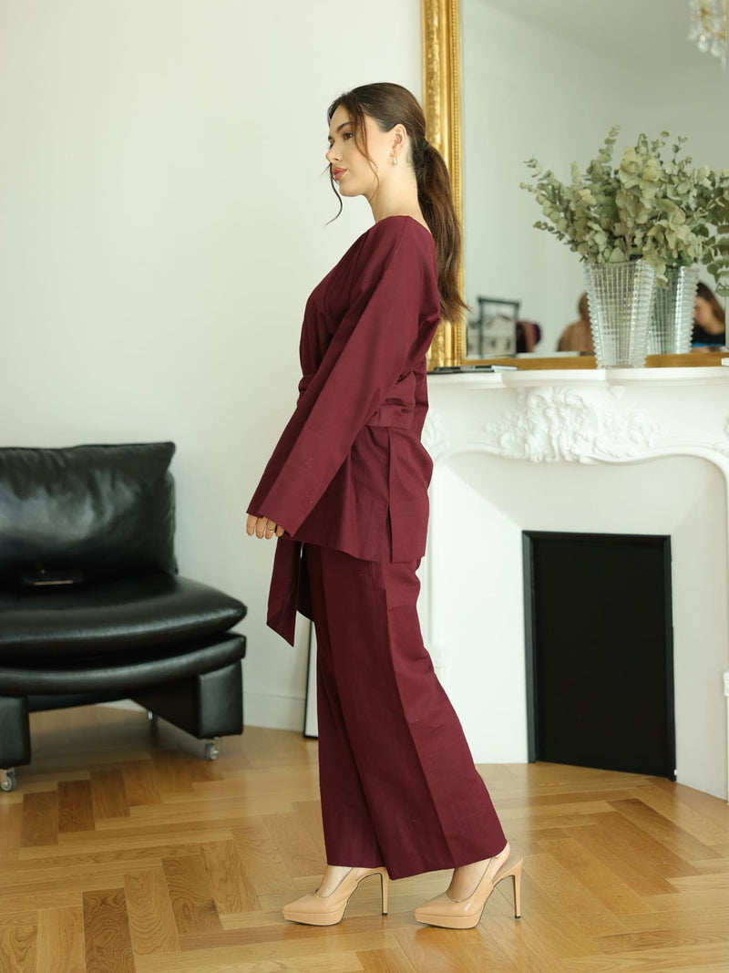 Ersal Maroon Co Ord Set