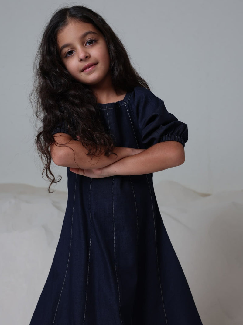 Mini Bria Denim Long Dress