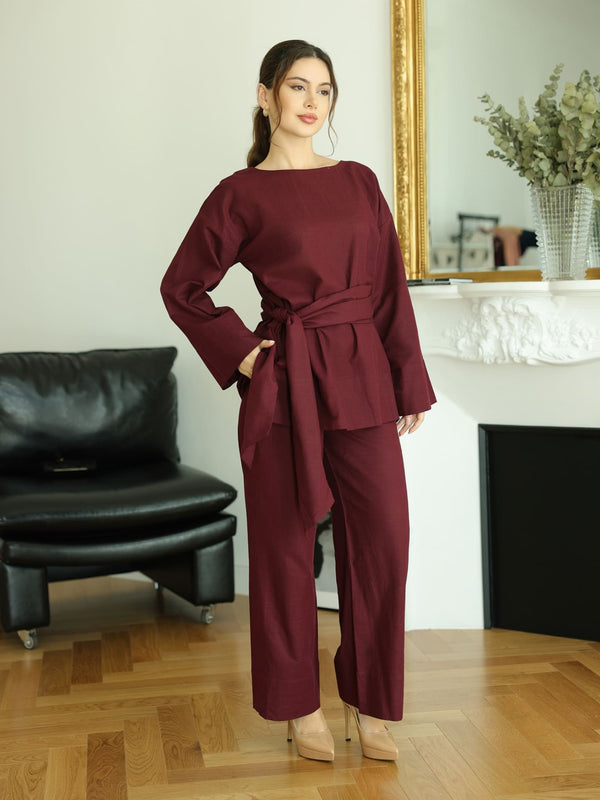 Ersal Maroon Co Ord Set