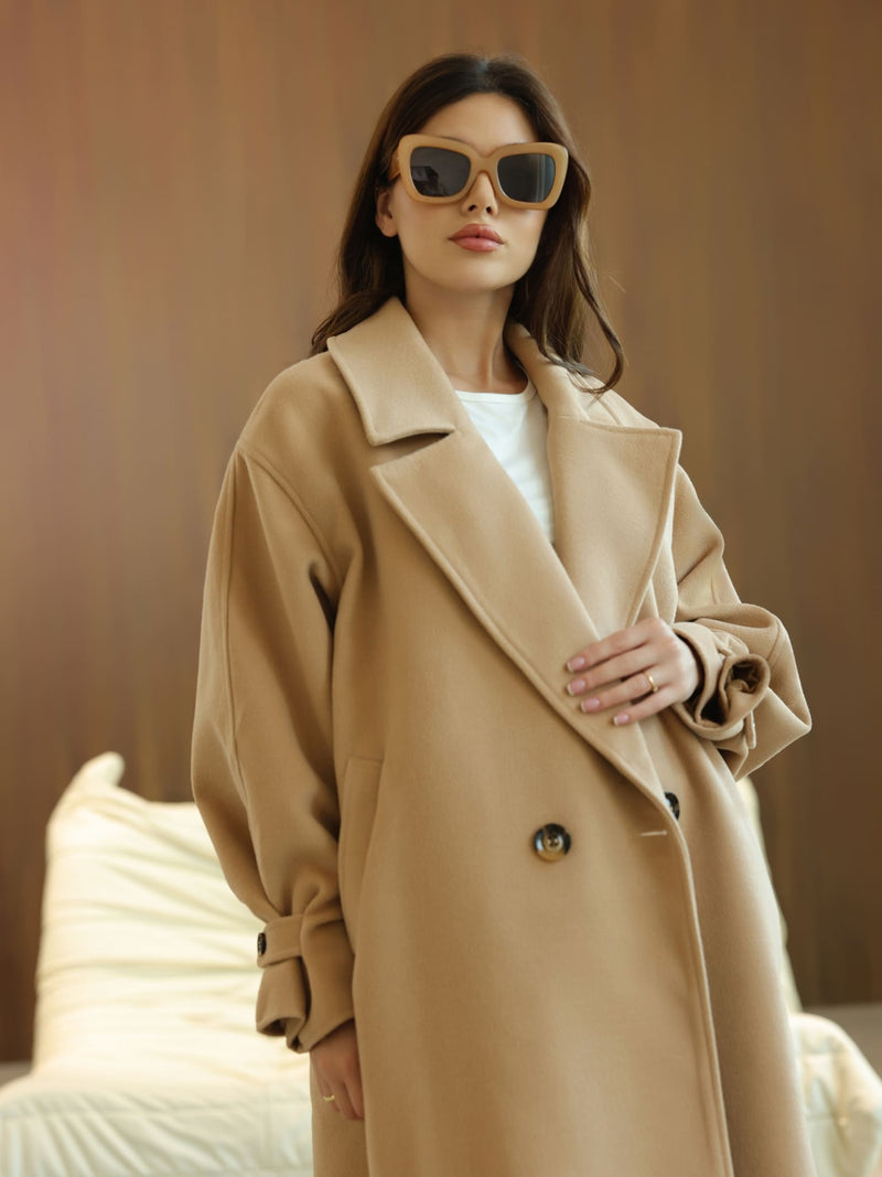 Vela Long Winter Beige Coat