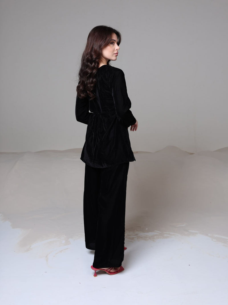 Oriana Black Velvet Co Ord Set