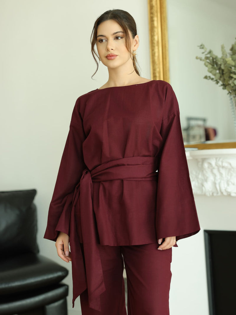 Ersal Maroon Co Ord Set