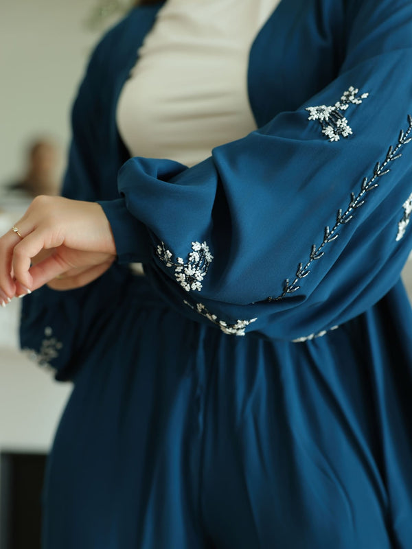 Zean Blue Embellished Co Ord Set