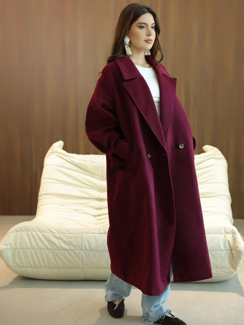Vela Long Winter Plum Coat