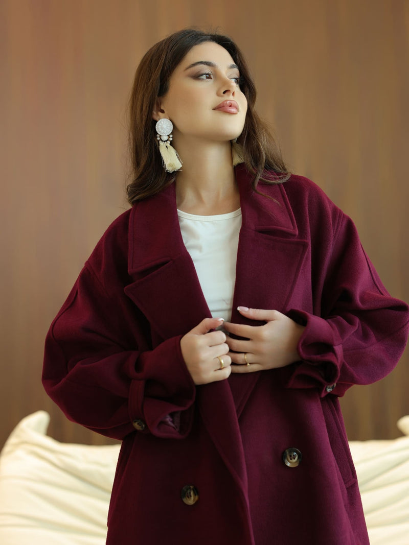 Vela Long Winter Plum Coat
