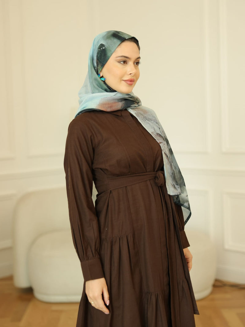 Pansy Ash Printed Hijab