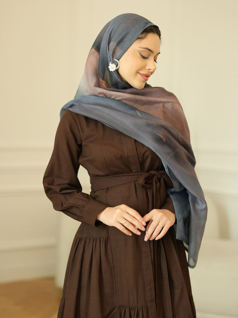 Black Marble Printed Hijab