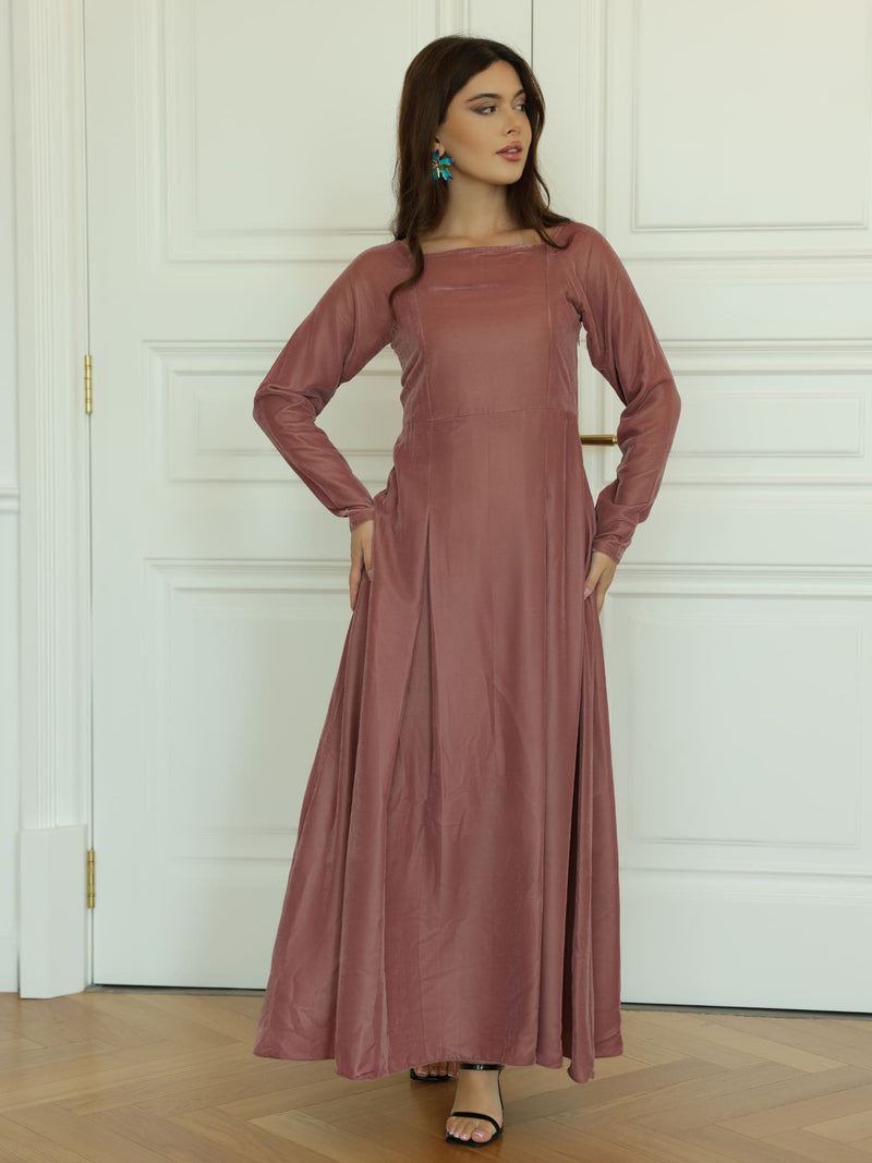 Lunessa Rose Velvet Long Dress