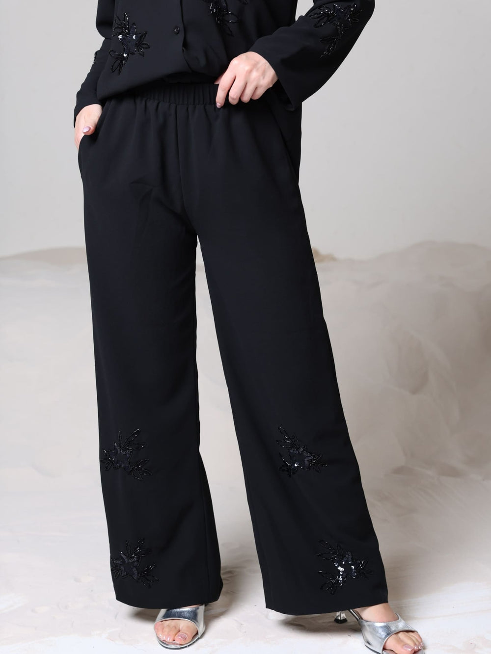 Rey Embellished Black Pants