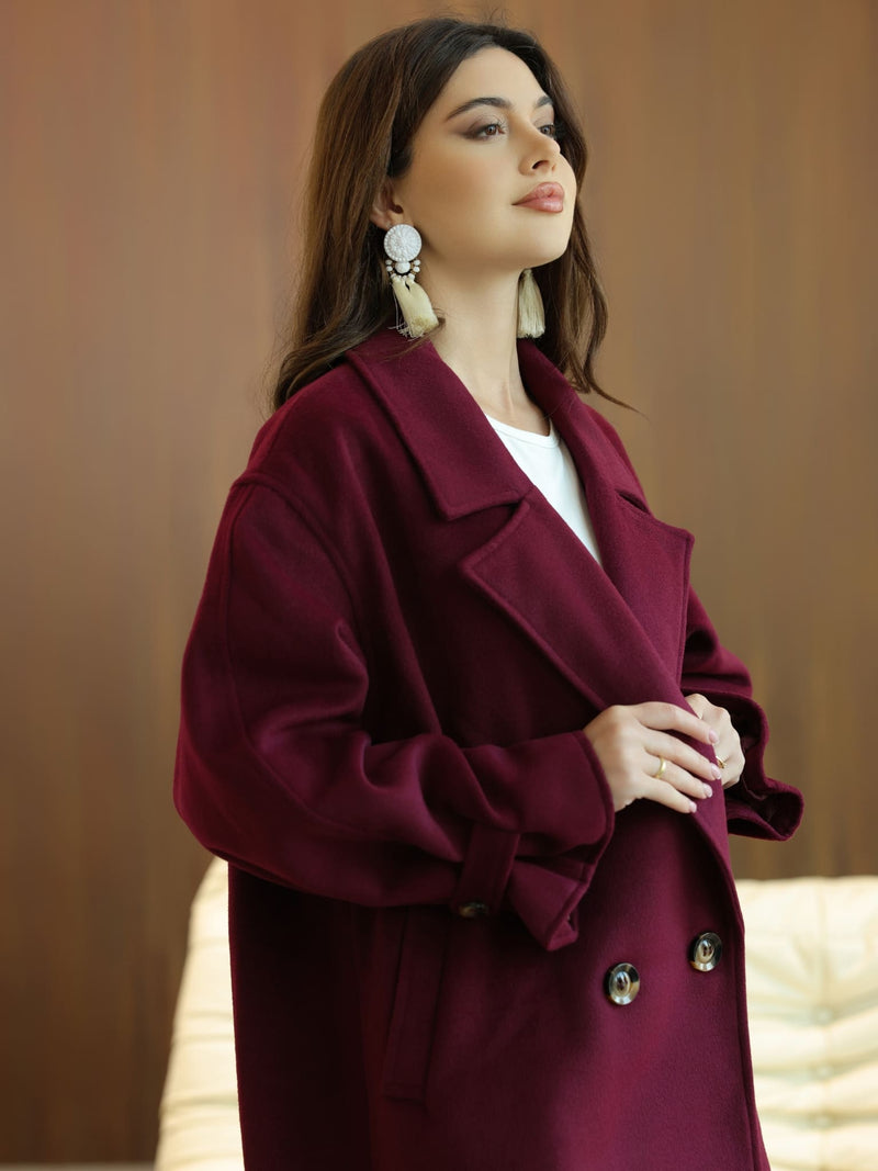 Vela Long Winter Plum Coat