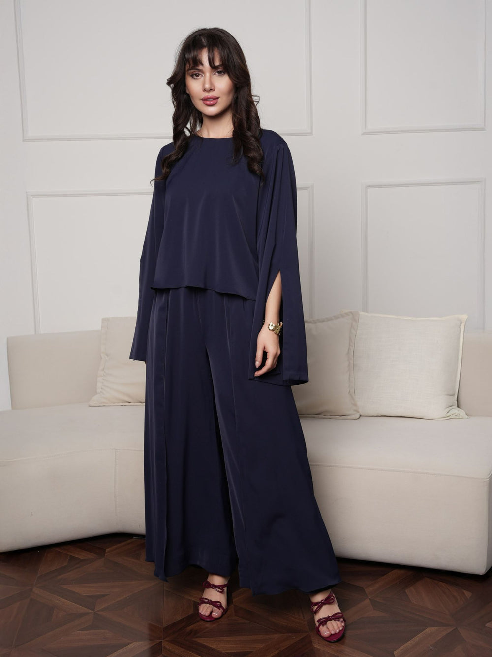 Aethel Blue Drape Co Ord Set