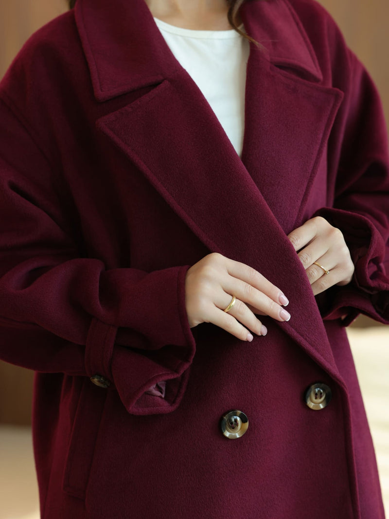 Vela Long Winter Plum Coat