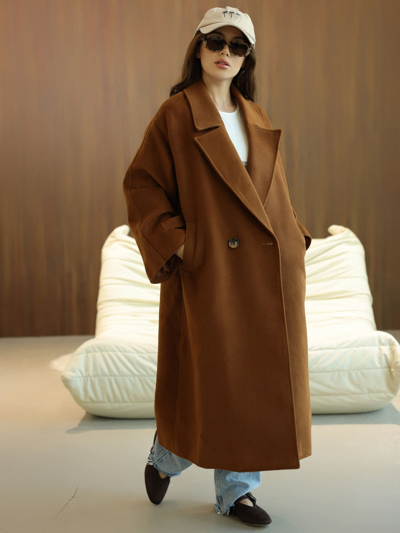 Vela Long Winter Brown Coat