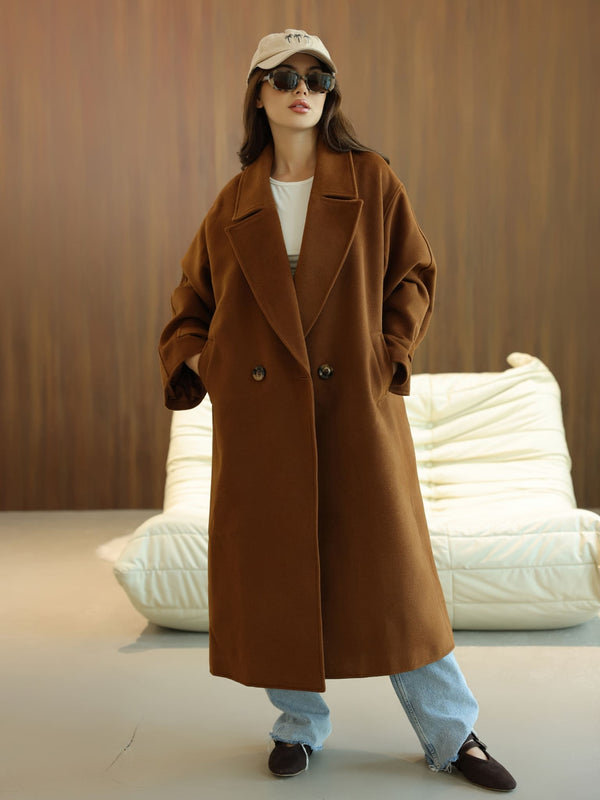 Vela Long Winter Brown Coat