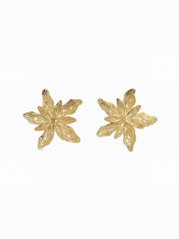 Faerie Petal Golden Earrings