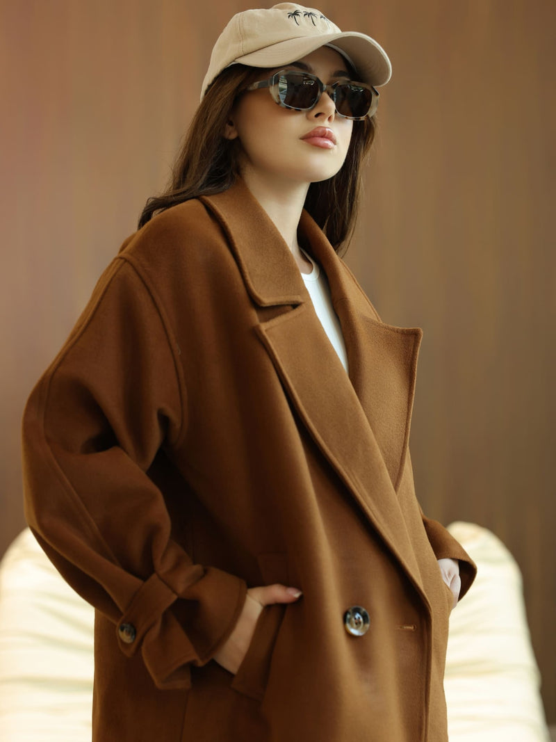 Vela Long Winter Brown Coat