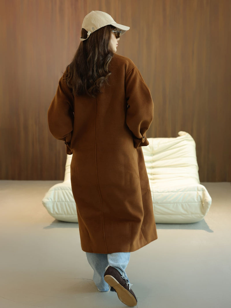 Vela Long Winter Brown Coat