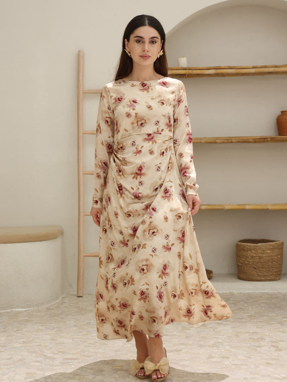 Velrose Pleated Long Dress