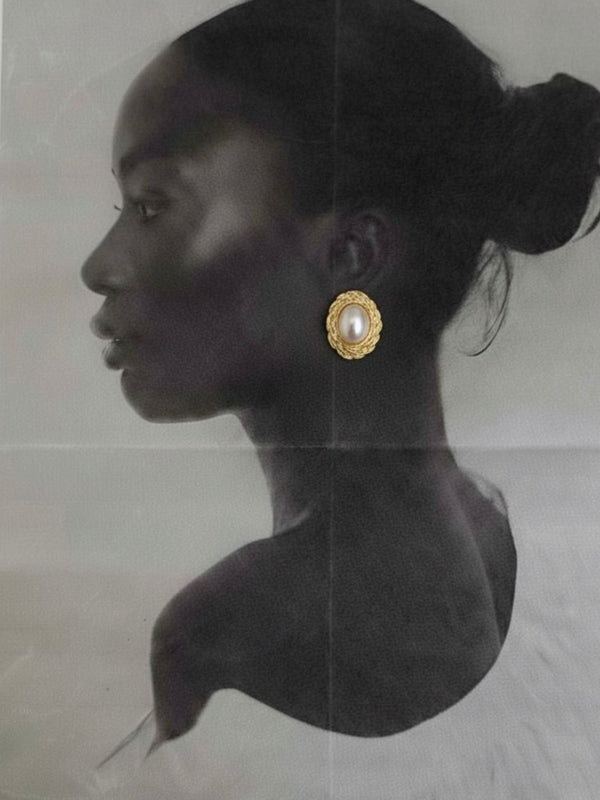 Manor Pearl Golden Earrings