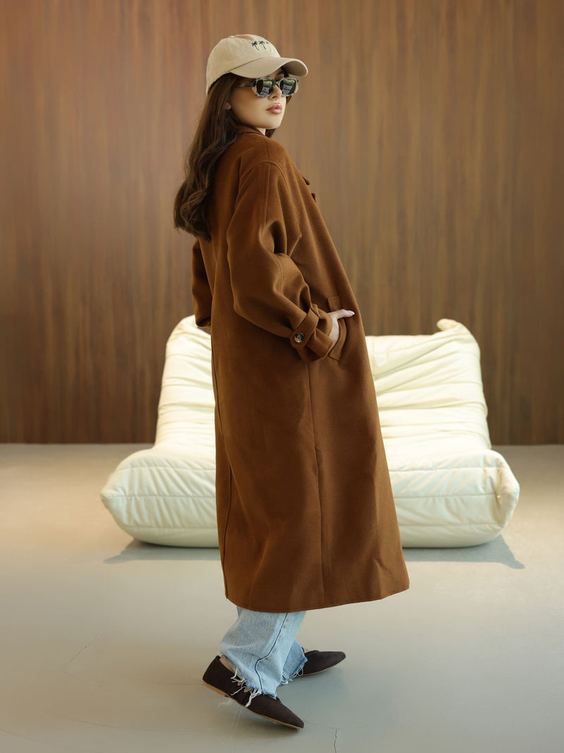 Vela Long Winter Brown Coat