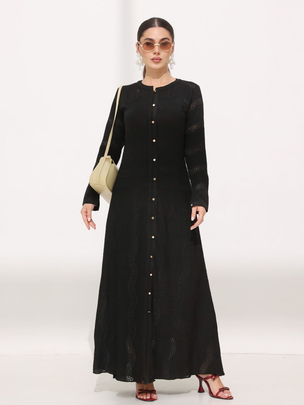 Roscoe Black Crochet Net Dress