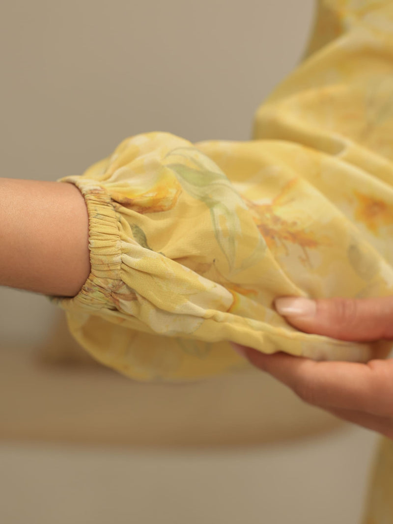 Elaine Butter Floral Panel Dress