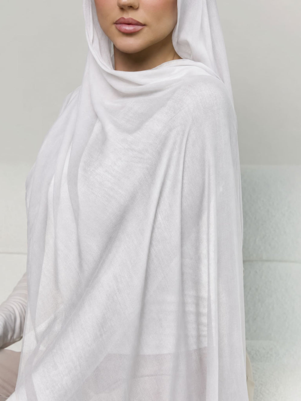 Breathable Soft White Modal Hijab