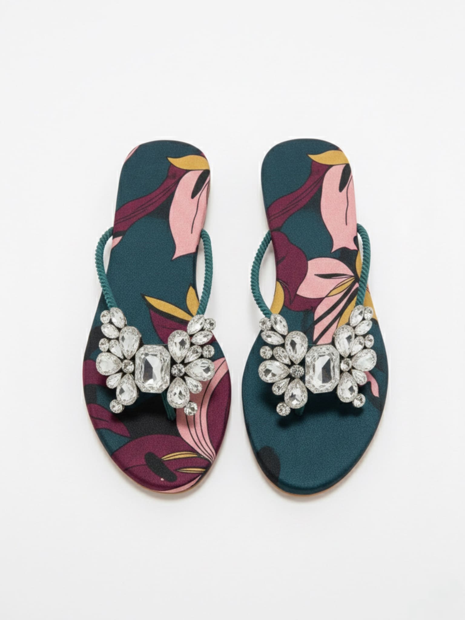 Teal Butterfly Slides / Flats