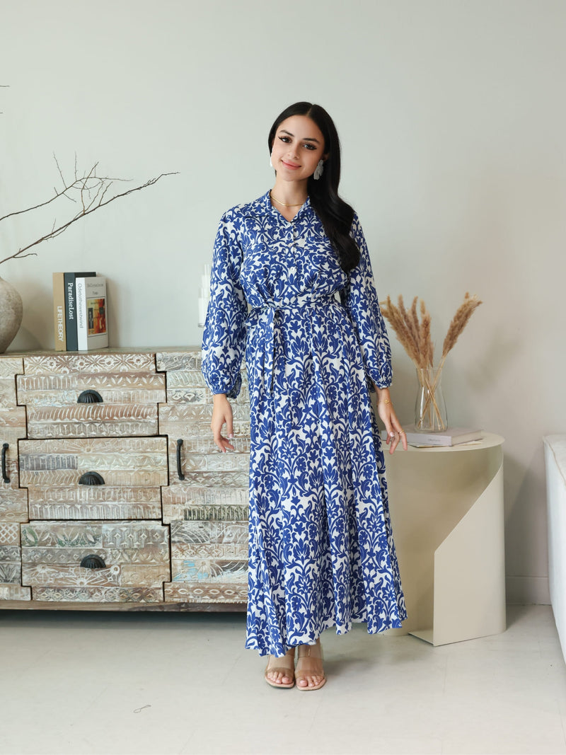 Inkris Blue Long Dress With Pockets