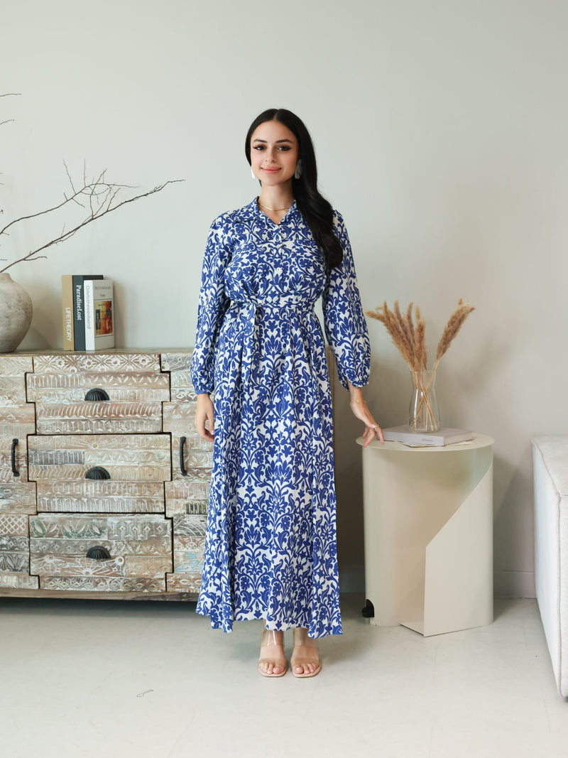 Inkris Blue Long Dress With Pockets