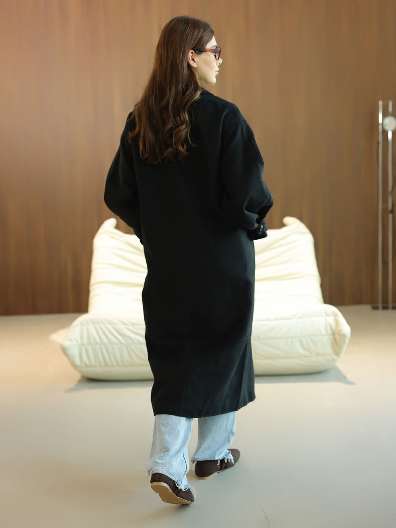 Vela Long Winter Black Coat