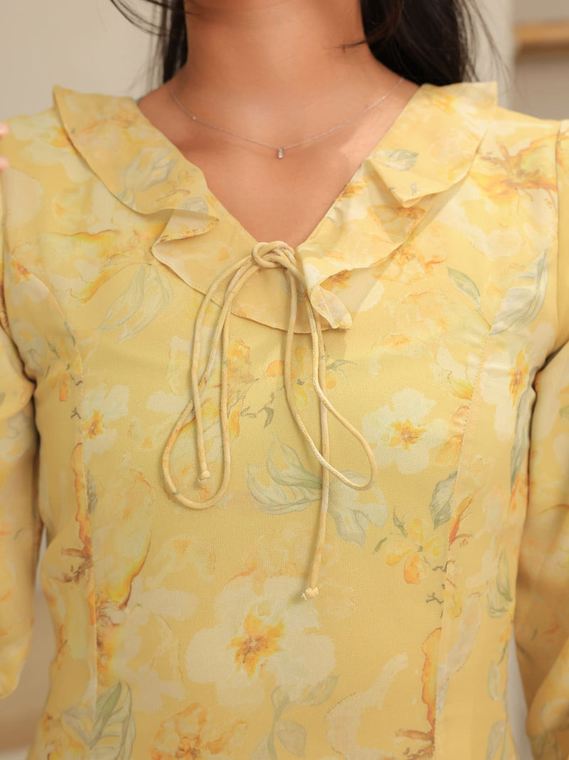 Elaine Butter Floral Panel Dress