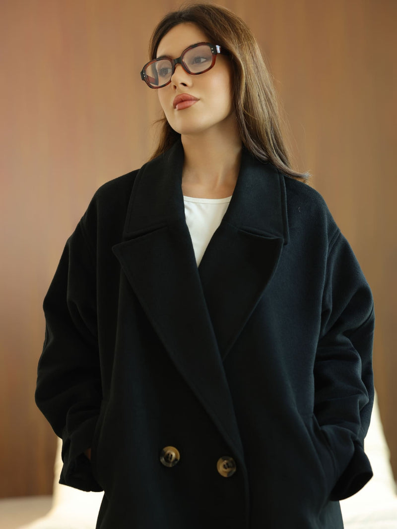 Vela Long Winter Black Coat