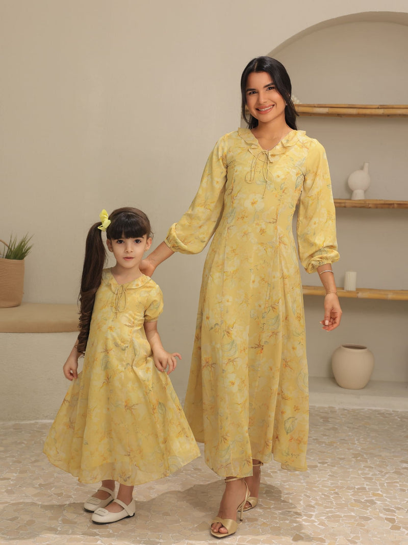 Elaine Butter Floral Panel Dress