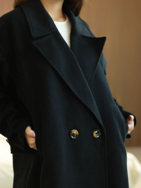 Vela Long Winter Black Coat