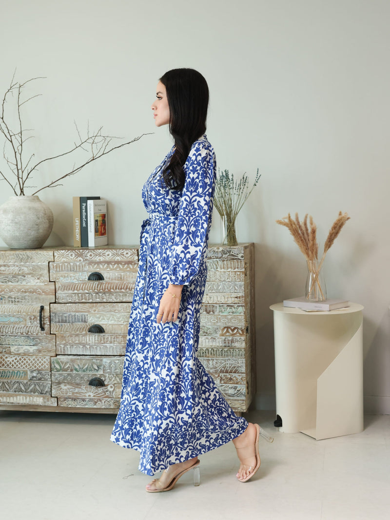 Inkris Blue Long Dress With Pockets