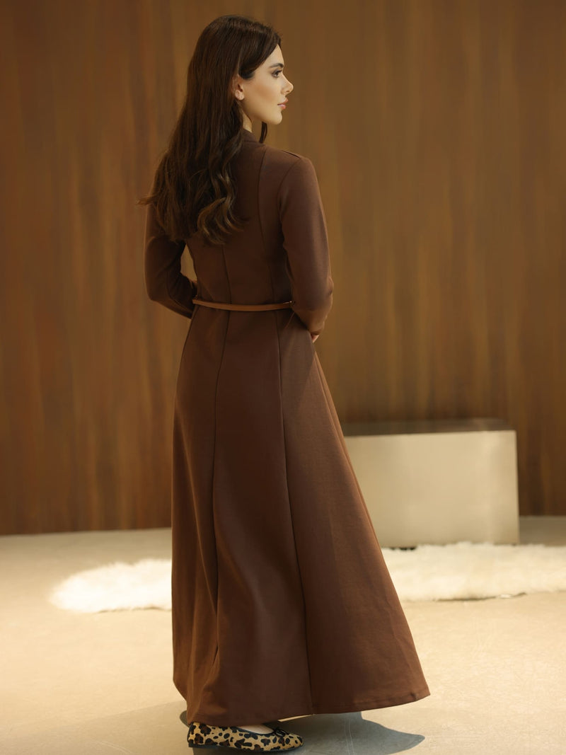 Haelin Panel Brown Dress