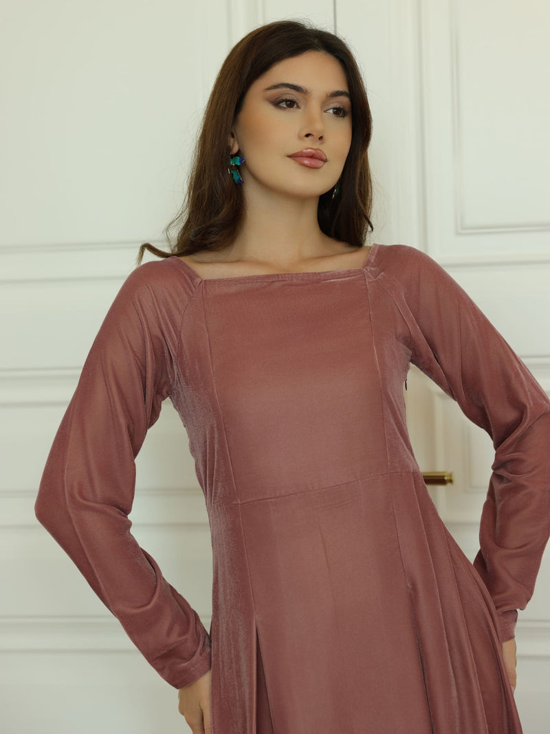 Lunessa Rose Velvet Long Dress