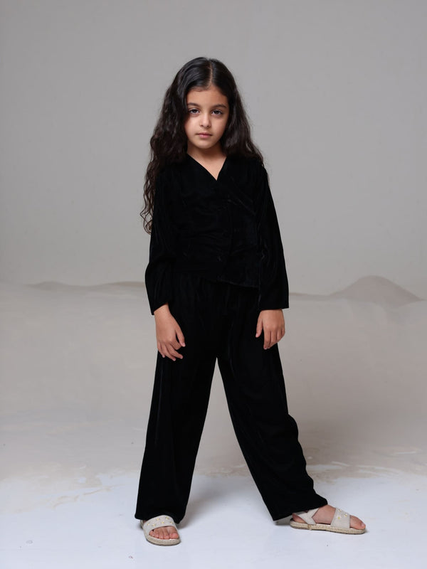 Mini Oriana Velvet Co Ord Set For Girls